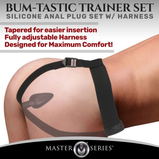 Bum-Tastic Trainer Set Silicone 3 Piece Anal Plug Set with Harness - Image 4