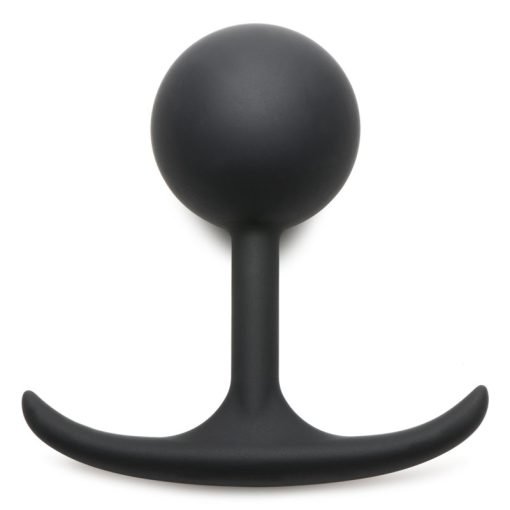 Premium Silicone Round Weighted Anal Plug - Large - Image 3