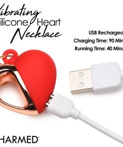 10X Vibrating Silicone Heart Necklace - Image 9