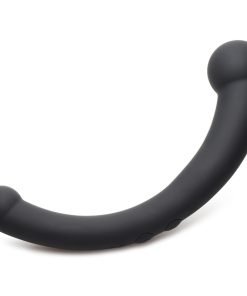 10X Vibra-Crescent Vibrating Silicone Dual-Ended Dildo - Black - Image 6