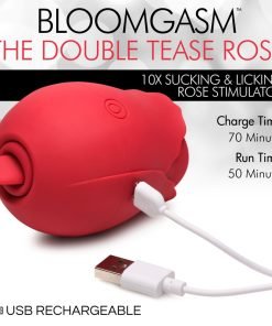 The Double Tease Rose 10X Sucking and Licking Silicone Stimulator - Image 3
