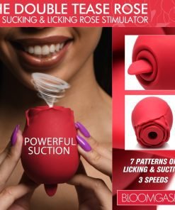 The Double Tease Rose 10X Sucking and Licking Silicone Stimulator