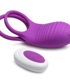 Love Loops 10X Silicone Cock Ring with Remote - Purple - Image 3