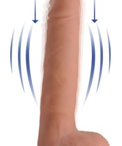 Vibrating & Thrusting Remote Control Silicone Dildo - 9 Inch