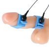 Realistic model with blue straps for demonstration purposes