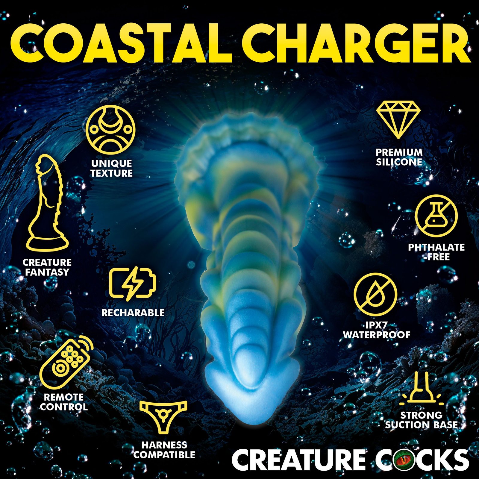 Sea Stallion Vibrating Silicone Dildo with Remote - Image 5