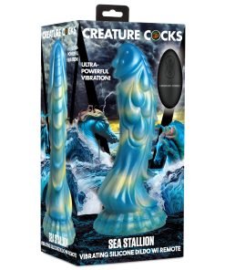 Sea Stallion Vibrating Silicone Dildo with Remote - Image 9