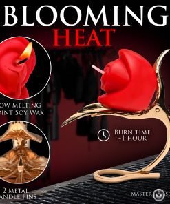 Red rose-shaped candle with low melting point soy wax