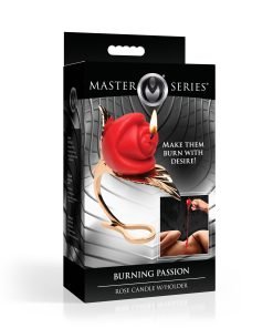 Red rose candle with holder packaging