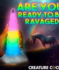 Uni-Glow Glow-In-The-Dark Rainbow Silicone Dildo - Image 3