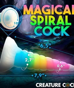 Uni-Glow Glow-In-The-Dark Rainbow Silicone Dildo - Image 4