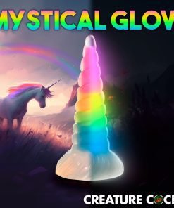 Uni-Glow Glow-In-The-Dark Rainbow Silicone Dildo - Image 5