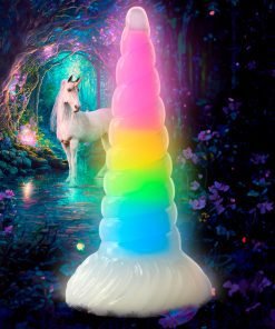 Uni-Glow Glow-In-The-Dark Rainbow Silicone Dildo
