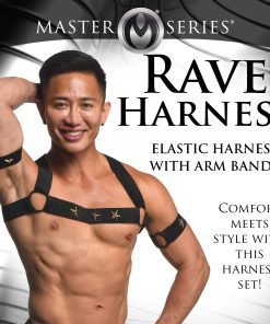 Rave Harness Elastic Chest Harness with Arm Bands - SM - Image 2