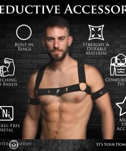 Rave Harness Elastic Chest Harness with Arm Bands - SM - Image 5