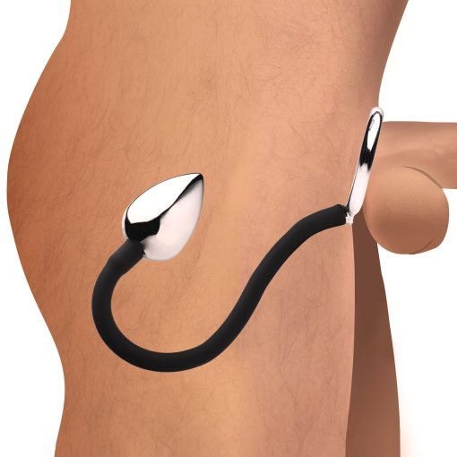 Illustration of a medical device attached to male anatomy