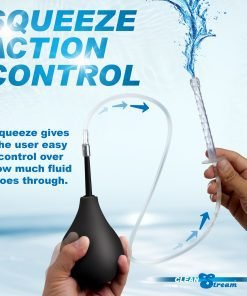 User demonstrating squeeze action control with fluid