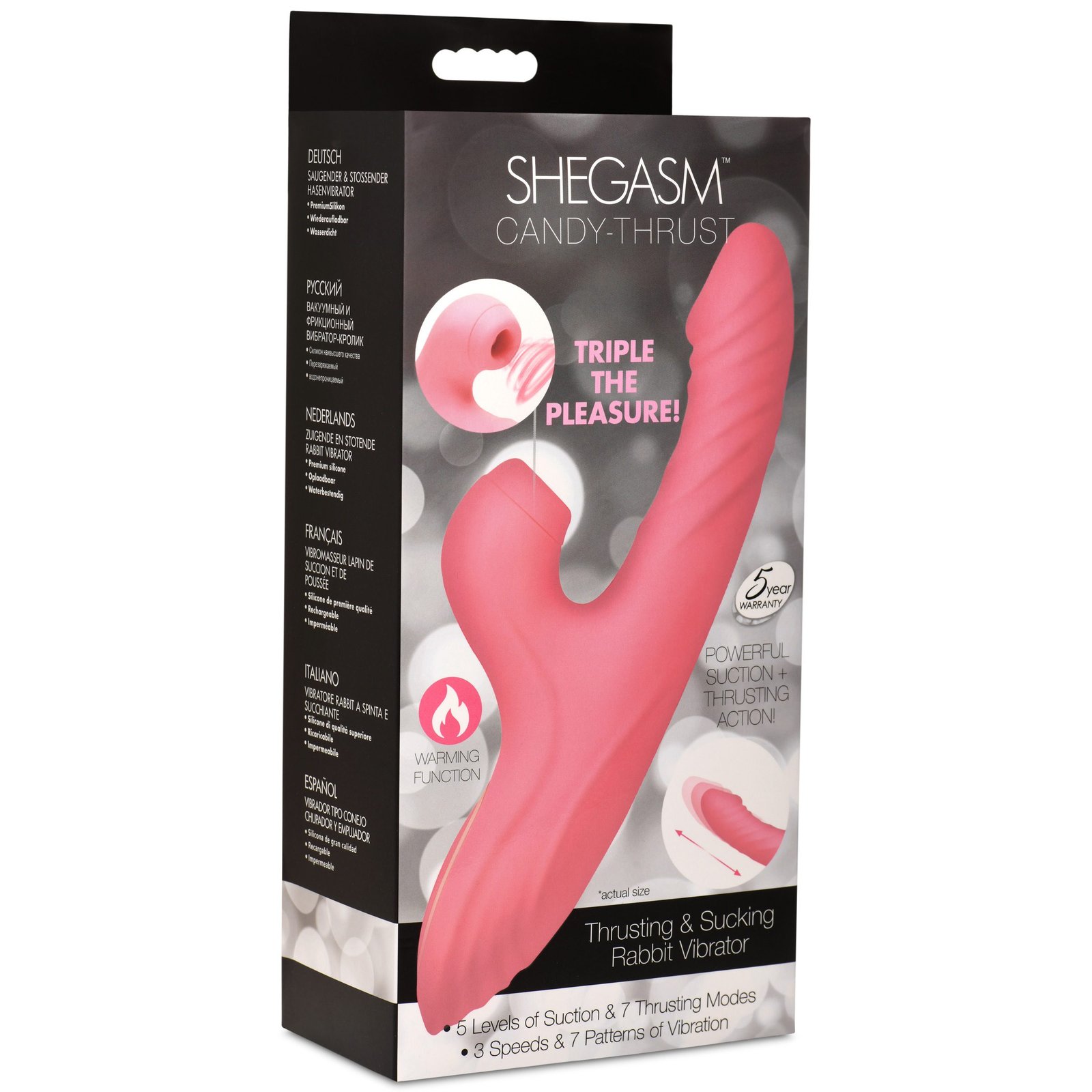 Candy-Thrust Silicone Thrusting and Sucking Rabbit Vibrator - Image 9