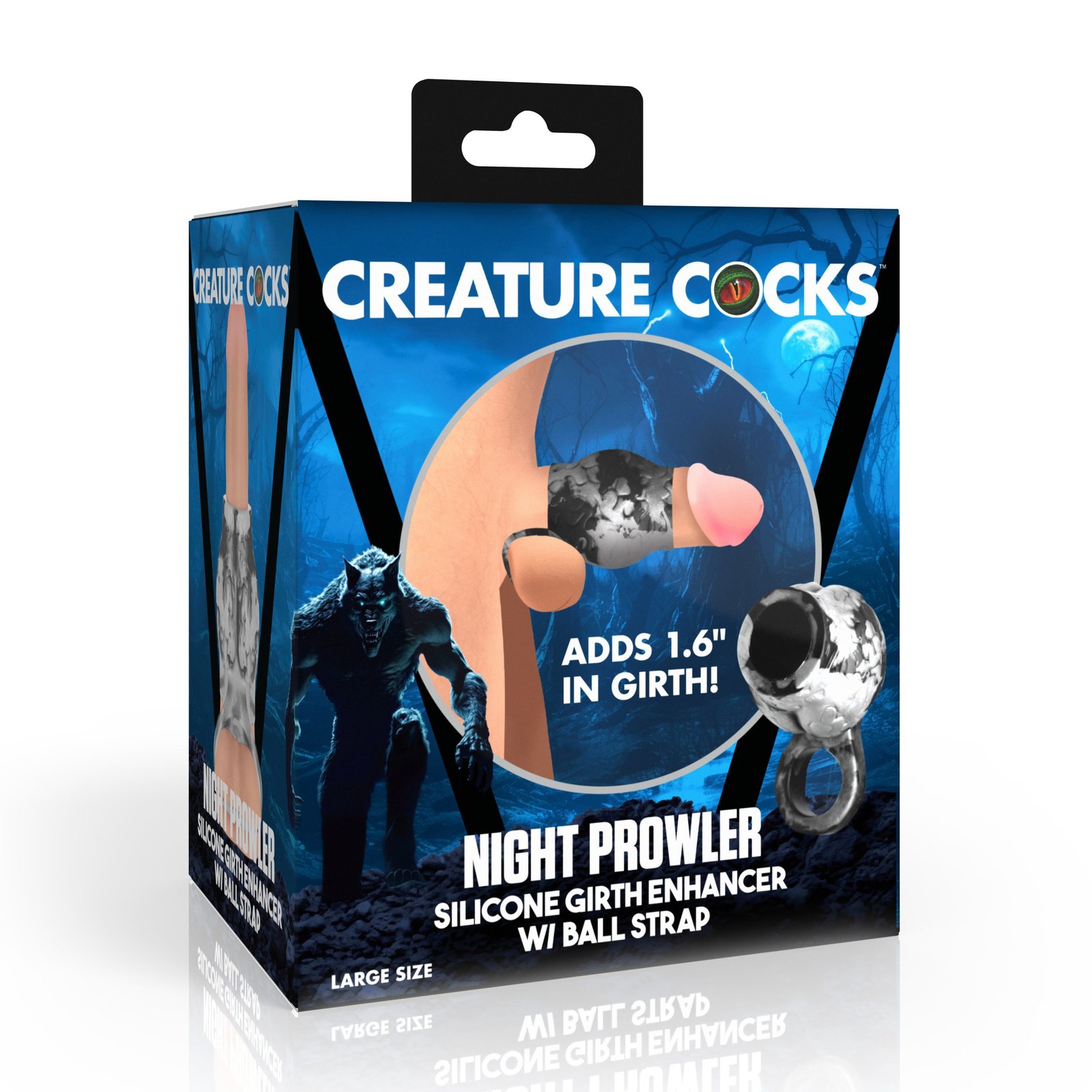 Night Prowler Silicone Girth Enhancer with Ball Strap - Large - Image 6