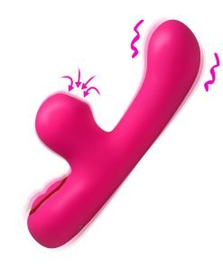 Vibrant pink silicone vibrator designed for pleasure.