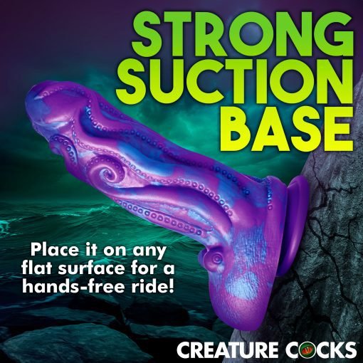 Colorful suction cup toy against a dramatic background