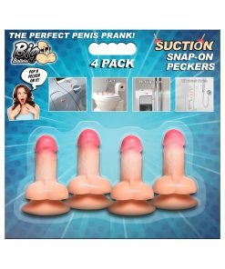 A humorous prank toy pack featuring suction cup penis figures