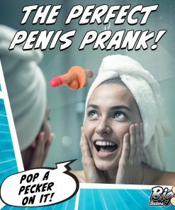 Woman surprised by a prank in a bathroom setting