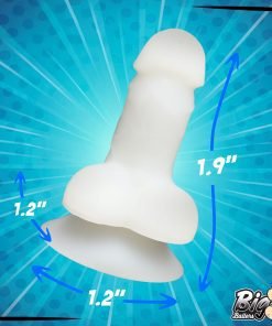 A detailed image of a silicone toy with dimensions labeled.