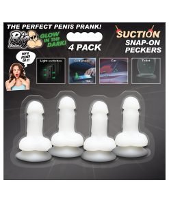 Glow in the dark prank peckers in a 4 pack for light switches, cell phones, cars, and toilets.