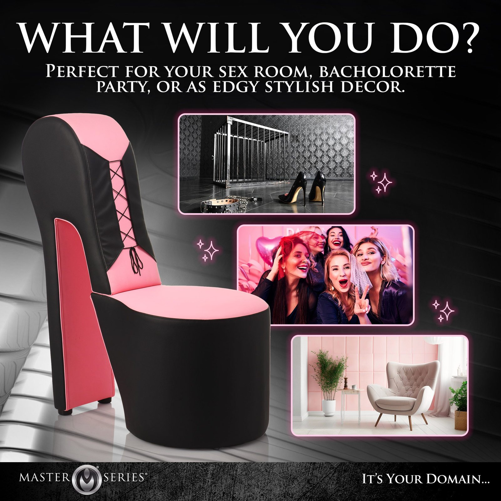 Pink Stiletto Corset Throne Chair - Image 4