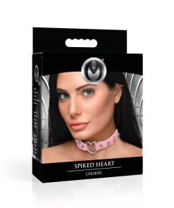 Spiked Heart Choker - Pink - Image 7