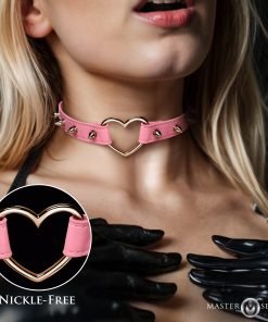 Spiked Heart Choker - Pink - Image 3