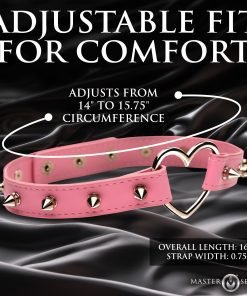 Spiked Heart Choker - Pink - Image 5