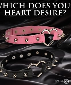 Spiked Heart Choker - Pink - Image 6