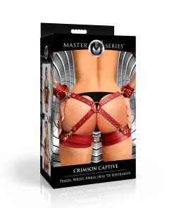Crimson Captive Thigh, Wrist and Ankle Hog Tie Restraints - Image 7