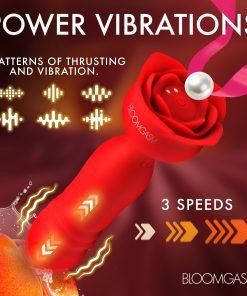 Vibrating massager with rose design and multiple settings