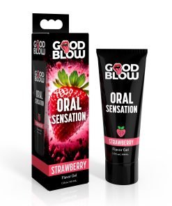 Strawberry flavored oral sensation gel packaging and tube