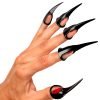 Hand with long black claw-like nails