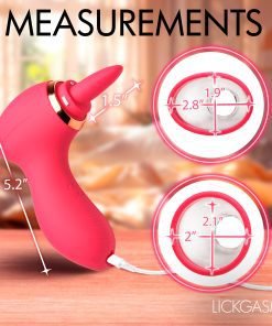 Pink silicone device with measurements displayed