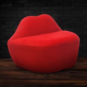 Unique red lip-shaped chair for modern decor