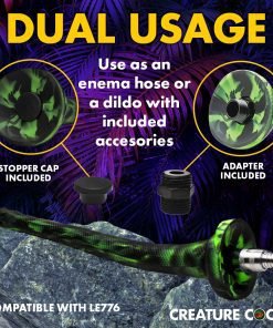 Dual usage enema hose and dildo with included accessories