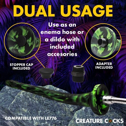 Dual usage enema hose and dildo with included accessories