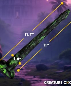 Unique snake-themed product displayed in a mystical forest background