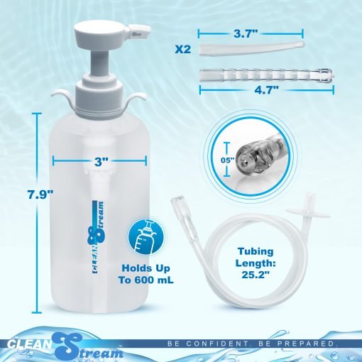 Clean Stream liquid dispenser with tubing and measurements