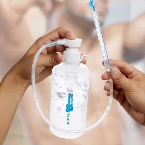 Hands holding a water bottle with a flexible nozzle for easy dispensing