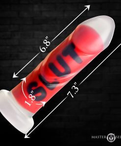 Colorful silicone novelty item with measurements