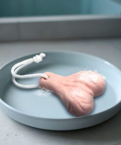 Unique pink bath accessory shaped like a playful design