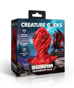 DragonsSpawn silicone butt plug packaging with dragon theme