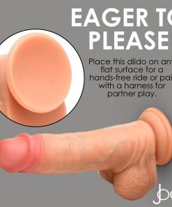 Realistic dildo with suction base for versatile use