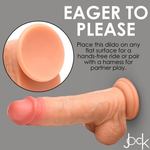 Realistic dildo with suction base for versatile use